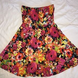 Floral Strapless Mini Dress